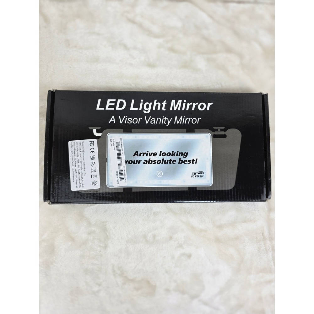 LED Light‎ Visor Vanity Mirror USB Powered Adjustable Brightness Dimmer Controls